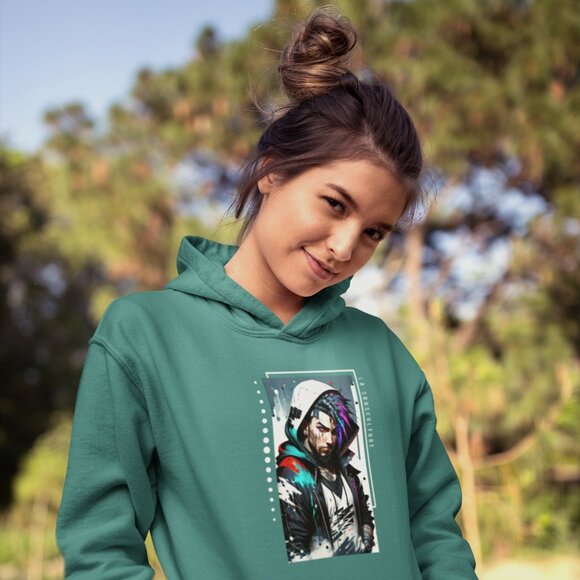 NWT - 15 Colors & Many Sizes - Skater Graffiti Style Streetwear Hoodie - Unisex - Picture 6 of 12